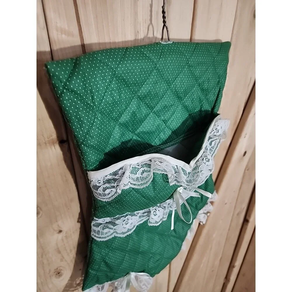 Vintage Handmade Novelty Lingerie Inspired Clothes Pin Bag Hanging with Garters